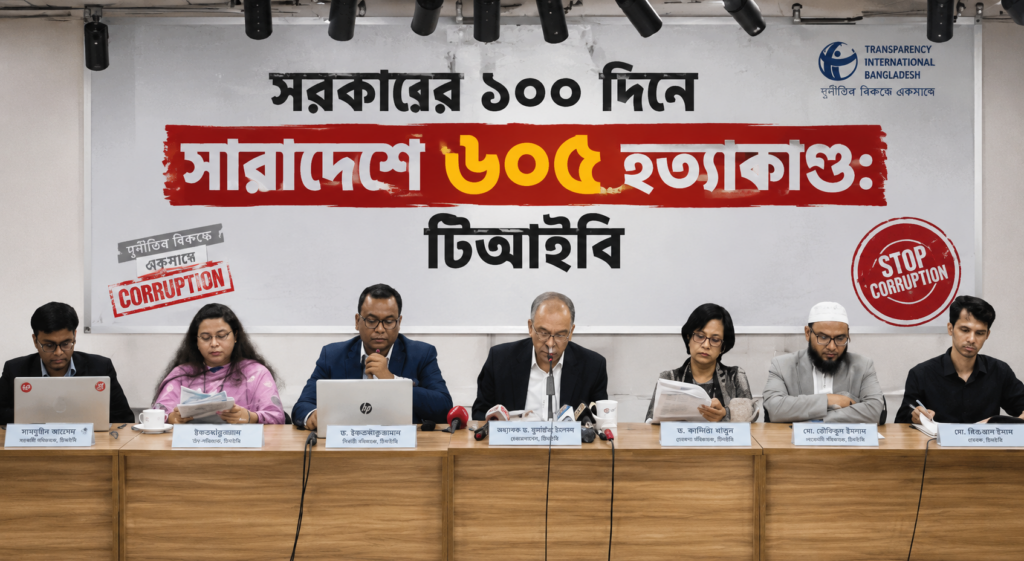 সরকারের ১০০ দিনে সারাদেশে ৬০৫ হত্যাকাণ্ড: টিআইবি