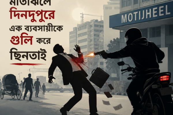 রাজধানীর মতিঝিলে দিনে দুপুরে ব্যবসায়ীকে গুলি করে ছিনতাই